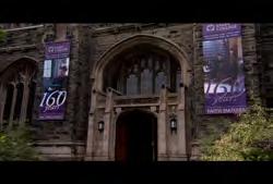 University Of Toronto: Pull out from Knox College sign on old building Clip #: 390