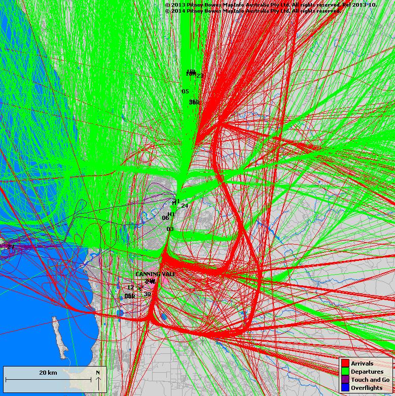 Figure 2: Perth Airport movements 1 7 June 2014