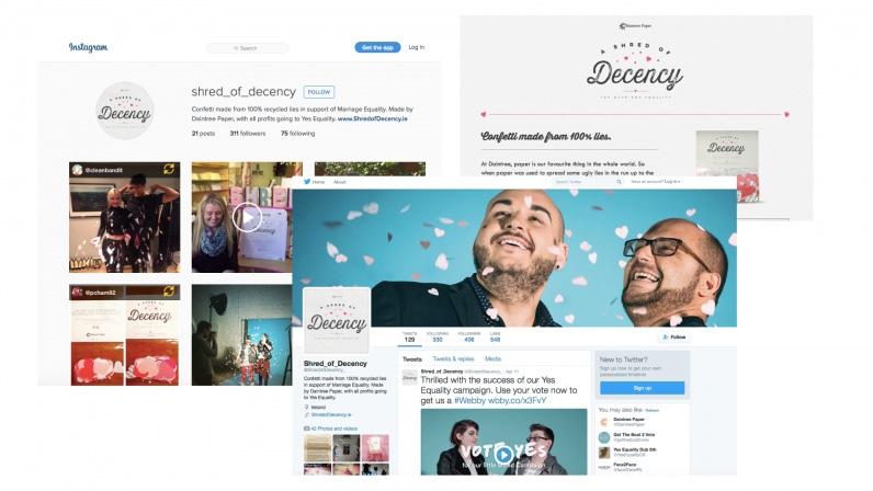 THE IDEA AND COMMUNICATIONS ACTIVITY So we created standalone social channels for ShredofDecency on Facebook, Twitter & Instagram.