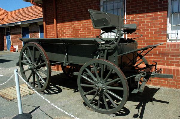 The final restored GS Wagon 2008 GS Limbered Wagon 1916 (rear section) A small 2 wheel cart that was attached to a similar wagon to the above, thus becoming an articulated horse drawn vehicle for