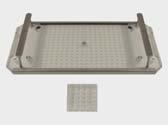Four built-in clamps secure Powder Tray to Filler, reducing powder loss under Powder Tray. Useful when working with controlled substances (narcotics).