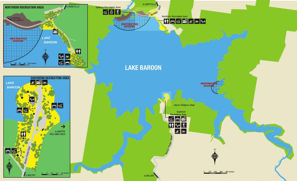 Recreation facilities map Baroon Pocket