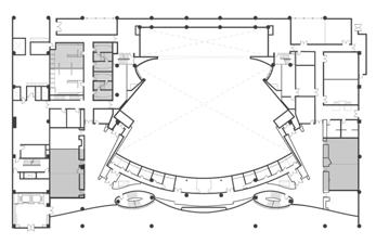 Theater, CL: Classroom 3F/4F 3F: Dividable into 48 different sections,