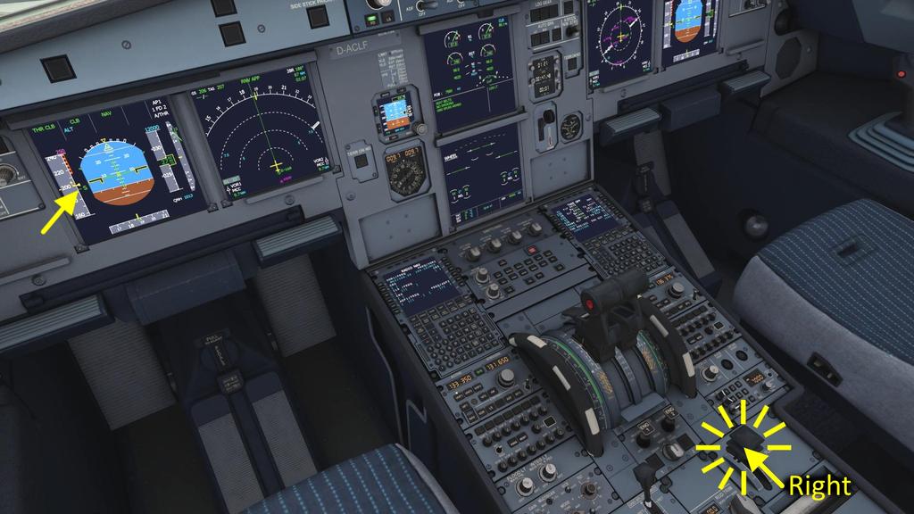 aircraft:airbus_a320 https://www.aeroﬂy.com/dokuwiki/doku.php/aircraft:airbus_a320 If you look at the thrust levers in the cockpit it is quite clear where you need to position your throttle input.