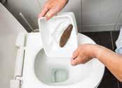 round. Tip the poo and any toilet paper carefully into the toilet.