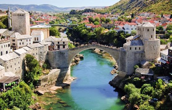 into Bosnia and Hercegovina with a fascinating lunch-stop in Mostar, famed