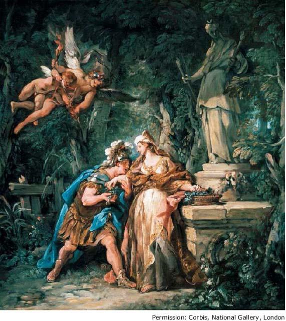 Jason Swearing Eternal Affection to Medea by French painter Jean-Françs de Troy (1679 1752). Jason agreed to marry Medea in return for her assistance in his quest for the Golden Fleece.