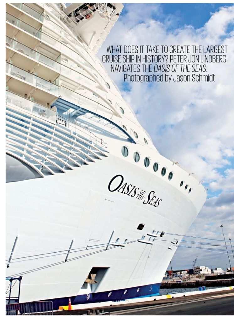 Oasis of the Seas offers passengers features such as two-story loft suites and luxury suites measuring 150 m 2 (1,600 sq ft) with balconies overlooking the sea or promenades.