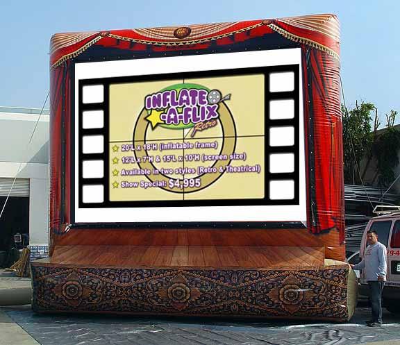 SPECIALIZING IN CORPORAE EVENS!! NEW FOR SCHOOLS INFLAE-A-FLIX Let "op Notch Events" take your employees to the movies in 2012 by turning your parking lot into a drive-in movie theater!