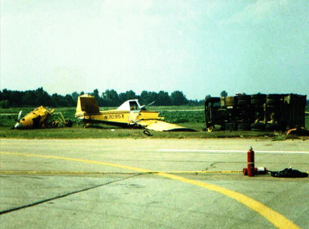 Crop Duster and a Trash Truck At this NON-Towered Airport, an unsuspecting Trash Truck Driver ventured onto the runway at the most inopportune time