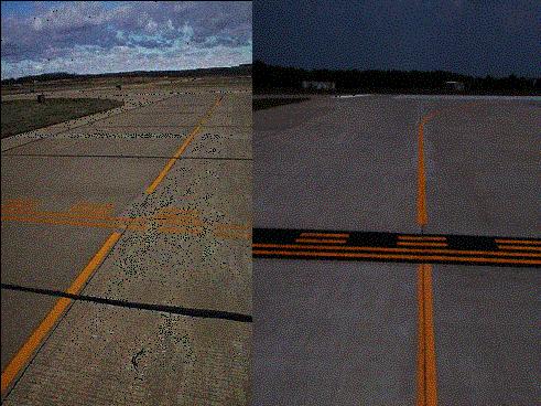 Hold Position Markings Hold position markings are required to have glass beads and be highlighted in black for contrast on light colored pavement at certified and towered airports Not Highlighted