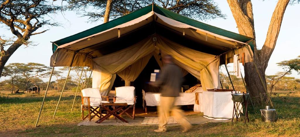 Oversized luxury tents Each extremely spacious tent is furnished with hand