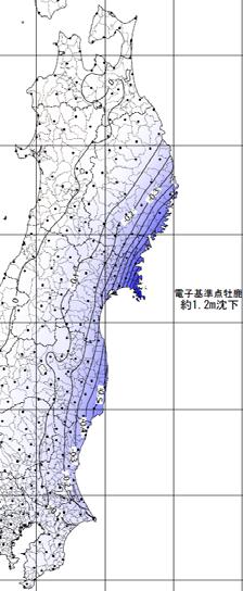 3. Tsunami inversion analysis and reproduced tsunami in the NPS site (7)-3 Reproducibility of Numerical Simulation : Crustal movement Comparison of the