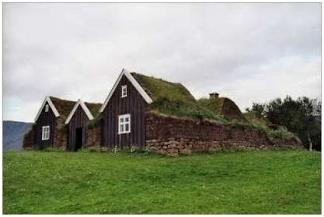 Na drugom kraju sveta, u srednjem veku (XVI i XVII vek), IslanĎani su počeli da grade kuće od treseta, usled