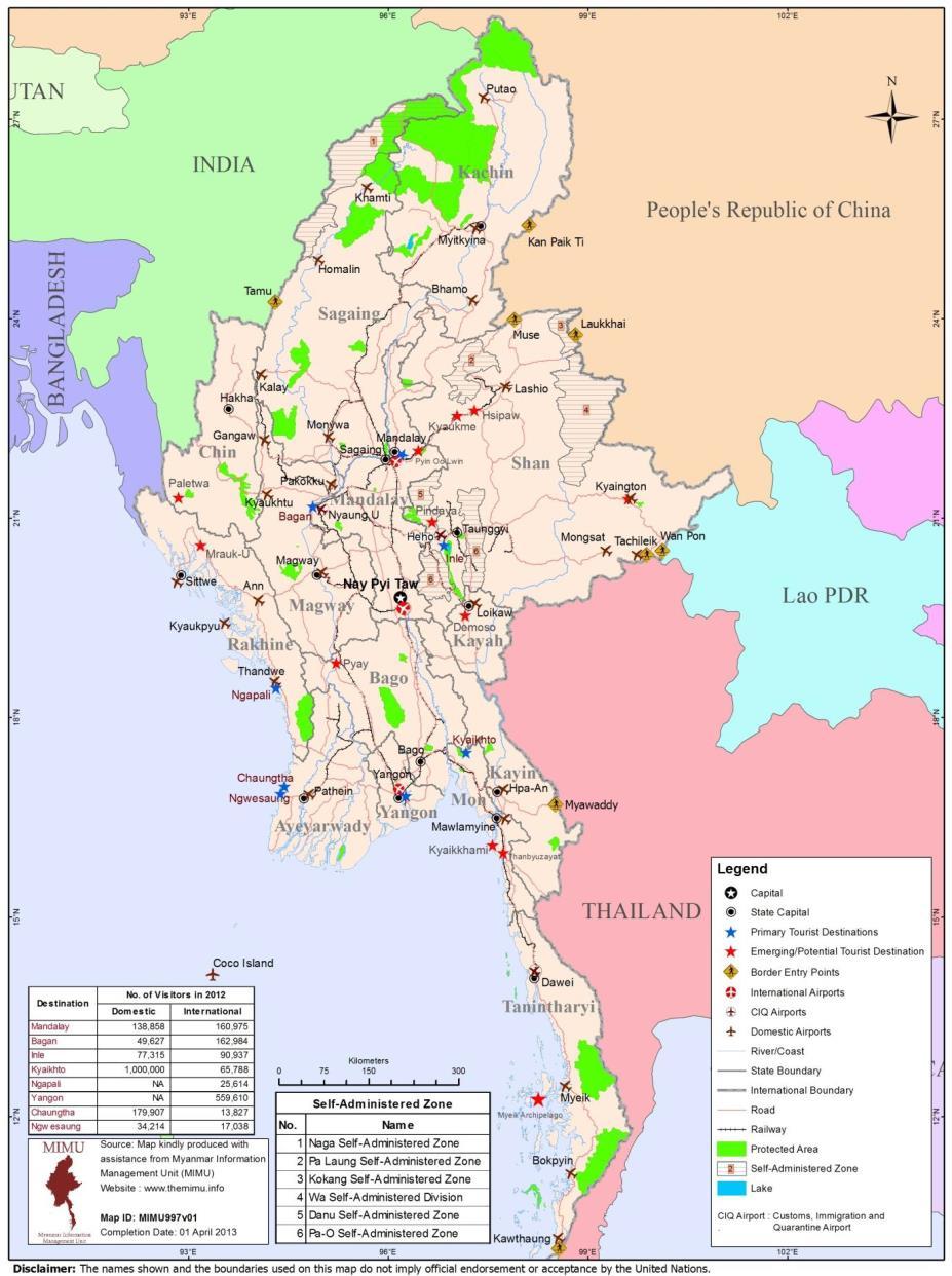 MYANMAR TOURISM INDUSTRY (2014) REVENUES $ 1.78 billion TOURISM FDI $2.