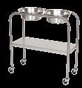 Double Basin Solution Stands Without Shelf 445-0840-0003 With Shelf 445-0840-0001 3 Dimensions: 15 x 33 x 34 3 Two large 8 1/2 quart capacity basins 3