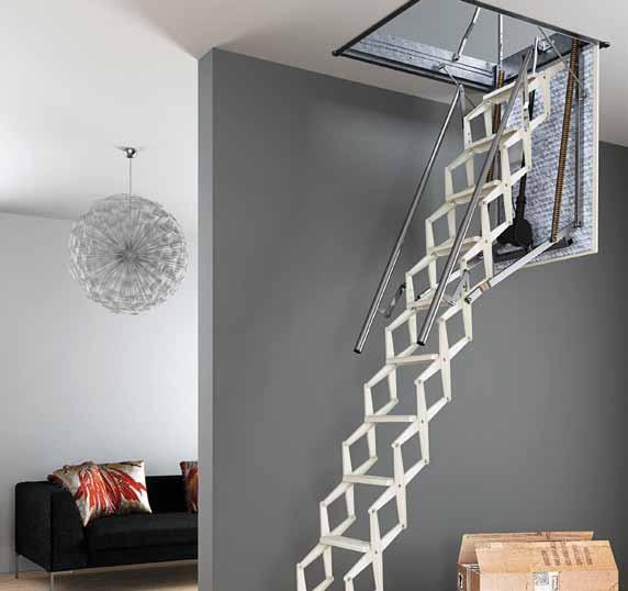 Escalmatic ESCLMTIC is the new motorized insulated retractable stair, signed by Rintal, that allows you to take advantage of the attic with the maximum comfort, safety and without any dispersion of