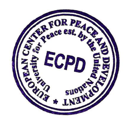 CERTIFIKAT Na osnovu učešća u nastavi i stečenih znanja i veština tokom Škole polaznici će dobiti Certifikat ECPD Univerziteta za mir Ujedinjenih nacija, koji je nacionalno i međunarodno validan i