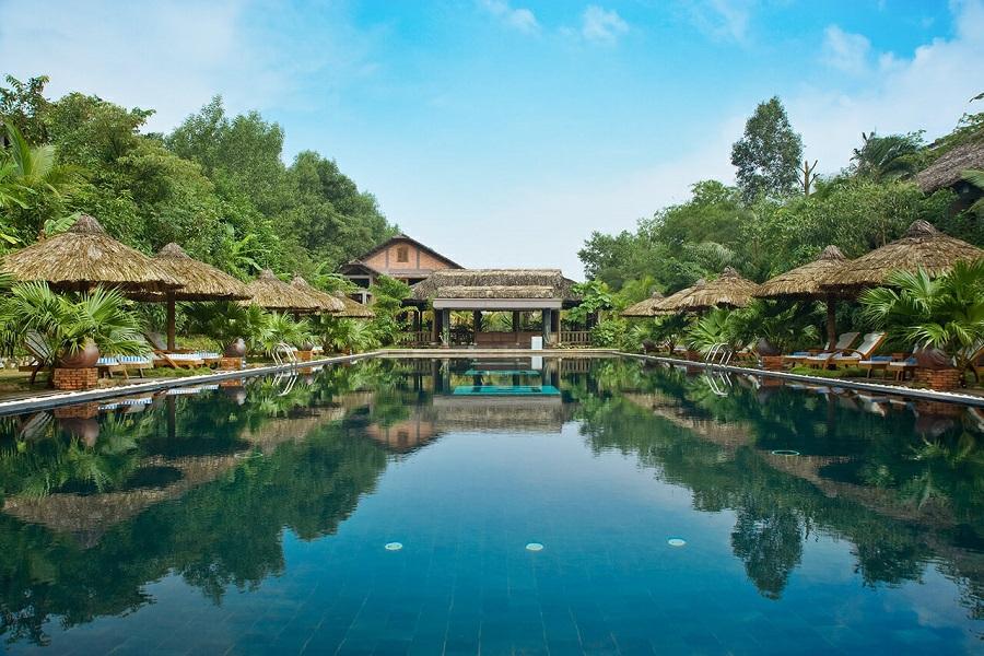 HUE PILGRIMAGE VILLAGE BOUTIQUE RESORT & SPA The Pilgrimage Village is a four-star boutique hotel located in a rustic village setting in the countryside of Hue, just four kilometres from the centre