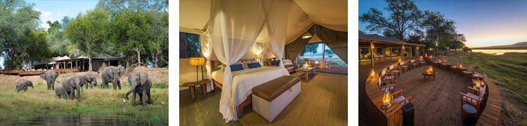 Ten tents, including two family suites, feature en suite bathroom and overlook the river.