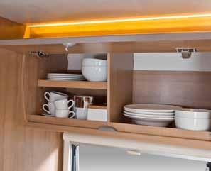 02 Integrated stowage cupboards under the optional lifting bed