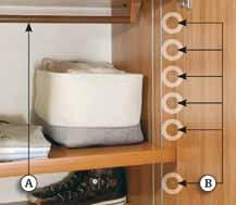 Lots of space for holiday clothing: In the spacious wardrobes of the motorhome, lots of clothing can be hung up or