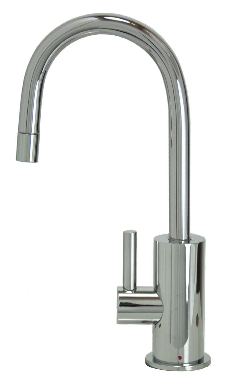 Hot Water Faucet with Contemporary Round Body & Handle (90 Spout) 4-3/ MT1830-NL MT1830-NL These Lead Free faucets are only compatible with The Little Gourmet heating tank (MT641-3)