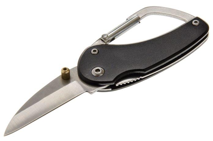 Utility carabiner KNIFE Folding carabiner knife with liner lock.