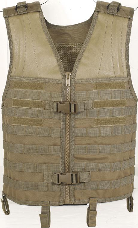 CK VIW Double D Ring ttachment Points On ach Shoulder uilt-in Shooter Pads With Rifle utt Stabilizing Ribs Nylon Rescue Grab Handle Side Size djustment System For Custom Fit Hook-N-Loop I.D. Patch Panel Full Front Heavy Duty Military Zipper 20-7210 DLUX UNIVRSL VST COLORS: lack, O.