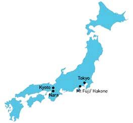 DAY 5: Tue 29 Oct Tokyo - Mt Fuji Hakone - Kyoto B, L Today s Hakone and Lake Ashi sightseeing tour will include Mt Fuji viewing spots, Lake Ashi Cruise, Owakudani Valley, Mt Komagatake and Hakone