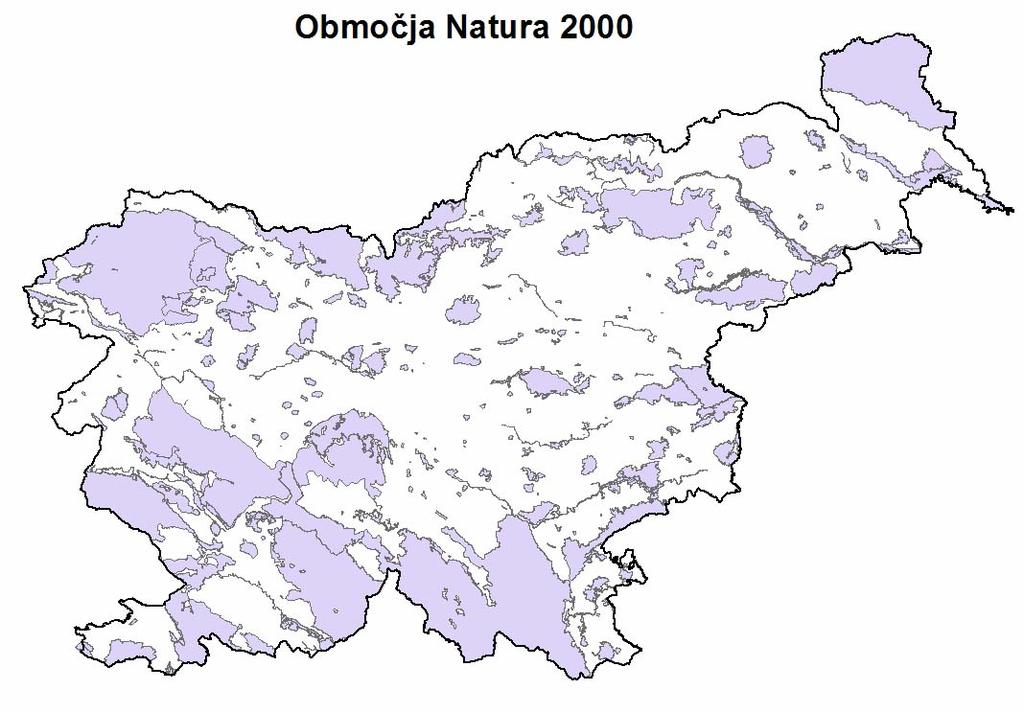 Priloga 34: Območja Slovenije zavarovana z Naturo 2000 Slika 22: Območja