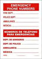 Starting the Plan Emergency Contact Numbers Owner/operator s phone Fire/sheriff/EMT Gas/electric supplier Health