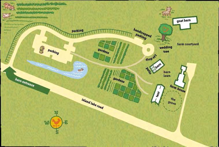 Property Map (s) Directions to farm/fields Map with access points Facility map for buildings, labeled as livestock,