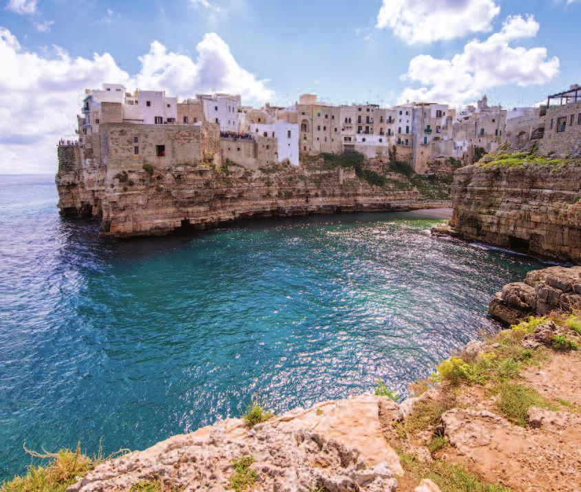 included features Below: Trani Below: Polignano a Mare ACCOMMODATIONS (With aggage handling.) Seven nights in Polignano a Mare, Italy, at the first-class Hotel Covo dei Saraceni.