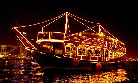 DAY 5 DHOW CRUISE WITH DINNER - 19.00 PM TO 22.00 PM ON SIC BASIS What could be more romantic than a dinner on a Dhow Cruise as it glides silently along the Dubai Creek by moonlight?