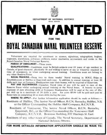 The Navy Wants You! At the start of WWII, there were Regular Navy Personnel and Reservists.