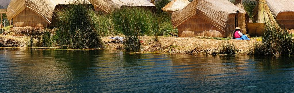 To better protect themselves, they devised a system whereby they constructed floating islands on the shallow part of the lake, using the natural cattail type rush called the Totora plant.