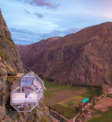 NATURA VIVE SKYLODGE Have you ever wanted to sleep in a condor s nest? Here is the next best thing-- a transparent luxury capsule that hangs from the top of a mountain in the Sacred Valley!