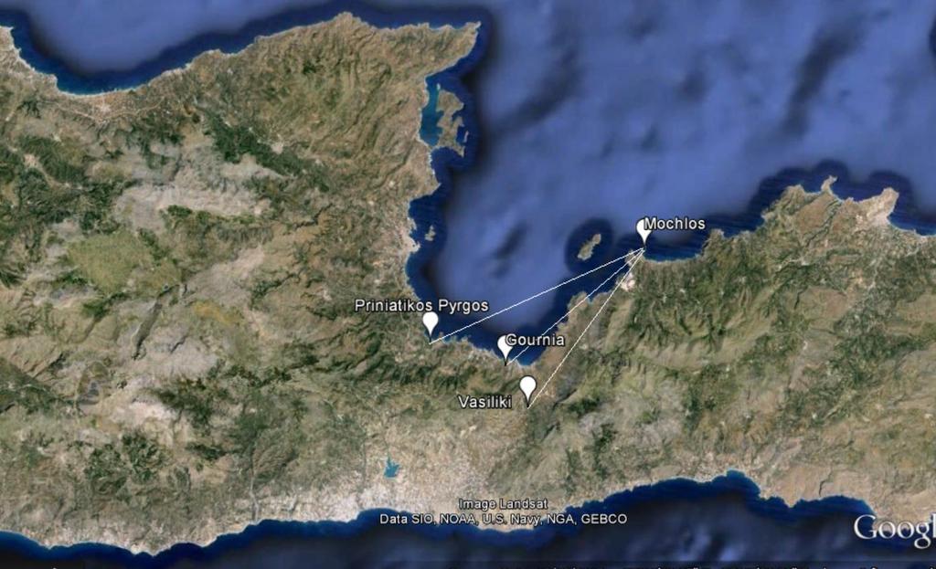 claim. At this juncture, I investigate the evidence from other sites in East Crete found in settlements based on a three-tiered model by region.