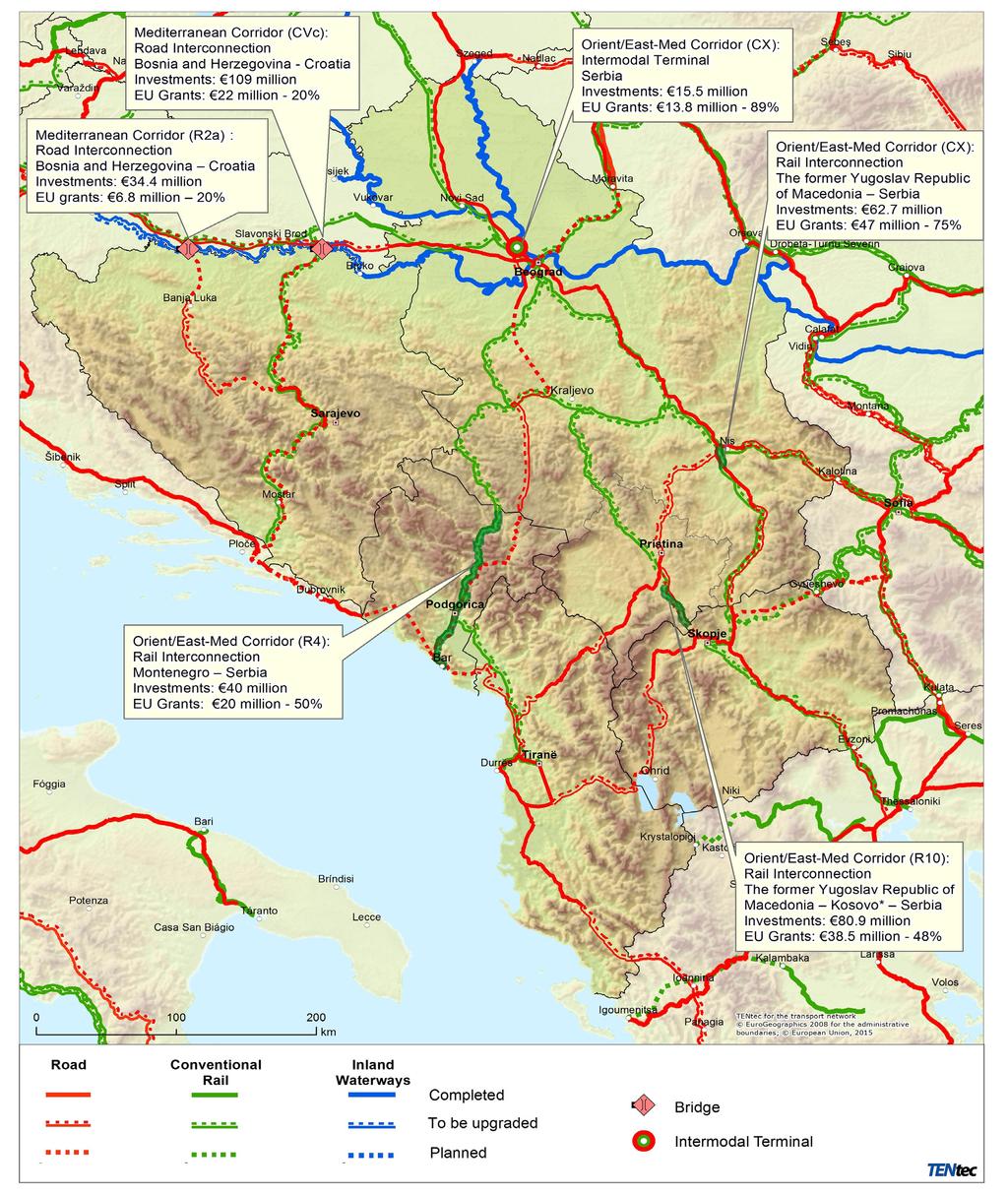Regional Core Transport Network 2015 Investment Projects Co-financed through the Instrument for Pre-accession Assistance/ Western Balkans Investment Framework1 2 1 2 Subject to a final decision by