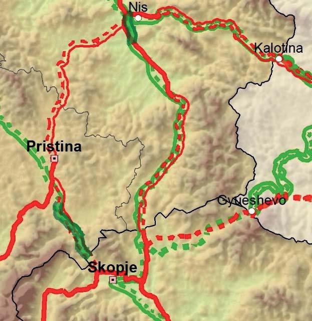 Estimated Start Date: End of 2016 Estimated End Date: End of 2019 Transport Map of Niš Skopje Rail Interconnection.