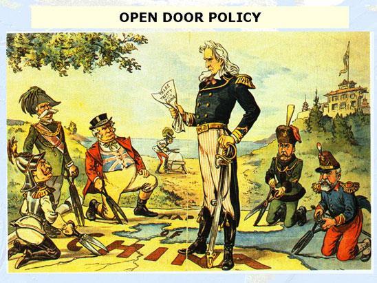 America and China To keep China s markets open to the USA, Sec. John Hay announced the Open Door Policy in 1899.