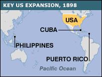 The treaty signed ending the Spanish American War gave the U.S.A. control of colonies formerly controlled by Spain.