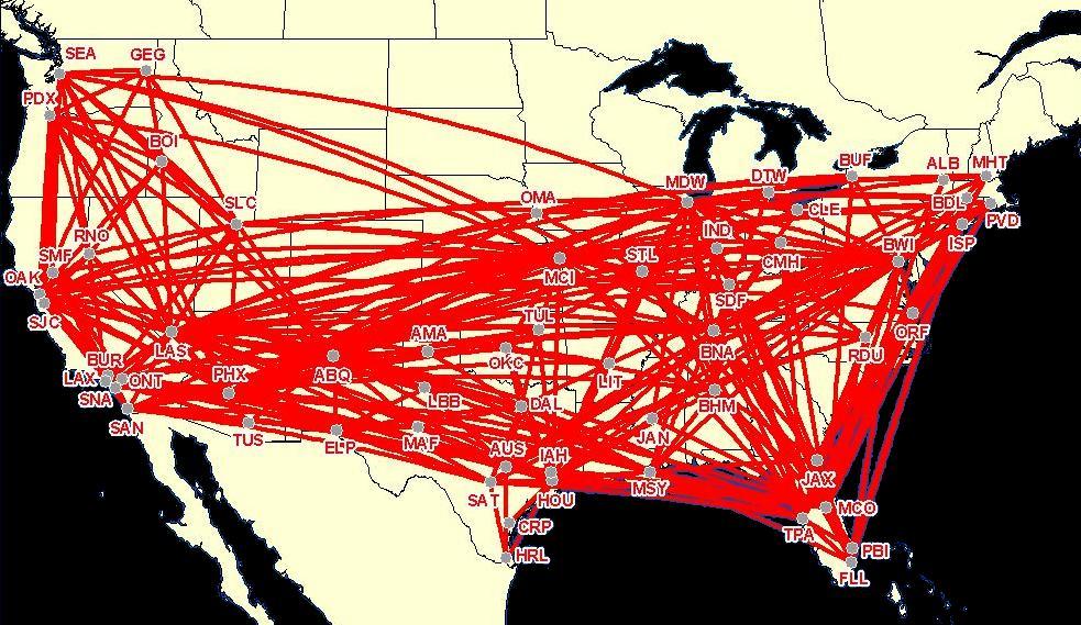Southwest Airlines Route