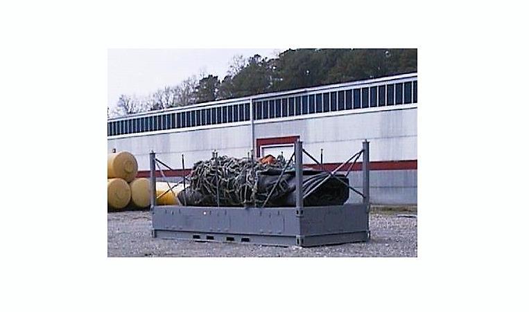 ESSM - FR0010 FLAT RACK, 20' Flat Rack FR0010 The 20 Flat Rack FR0010 is used to store (also ship) the 136K-Gal Oil Bladder (OB0800), Portable Blower (BL0403), Dracone Marker Buoy (BU0023), and the