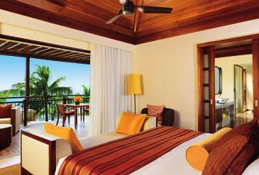 the Garden Suites feature a generous combined living and sleeping area with private ocean-view