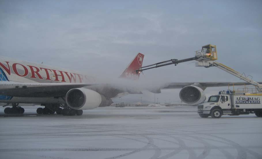 FORCED AIR DEICING Forced air to remove loose, dry