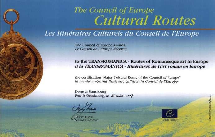 Cultural Route by the CoE Form of organisation, own budget
