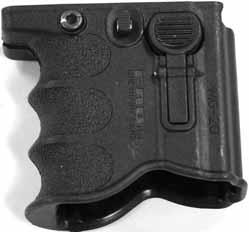Vertical & Horizontal tactical grip, push button release converts grip from horizontal to vertical Ergonomic design Skeletonized for reduced weight Folds under so it
