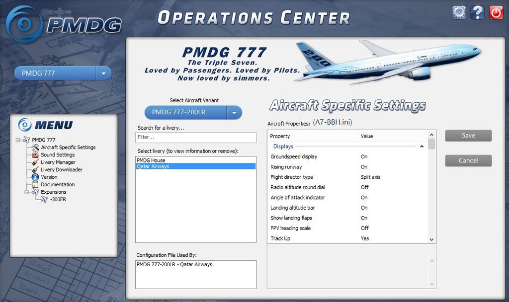 The configuration software is installed together with the aircraft and can be found in the Windows Start menu.